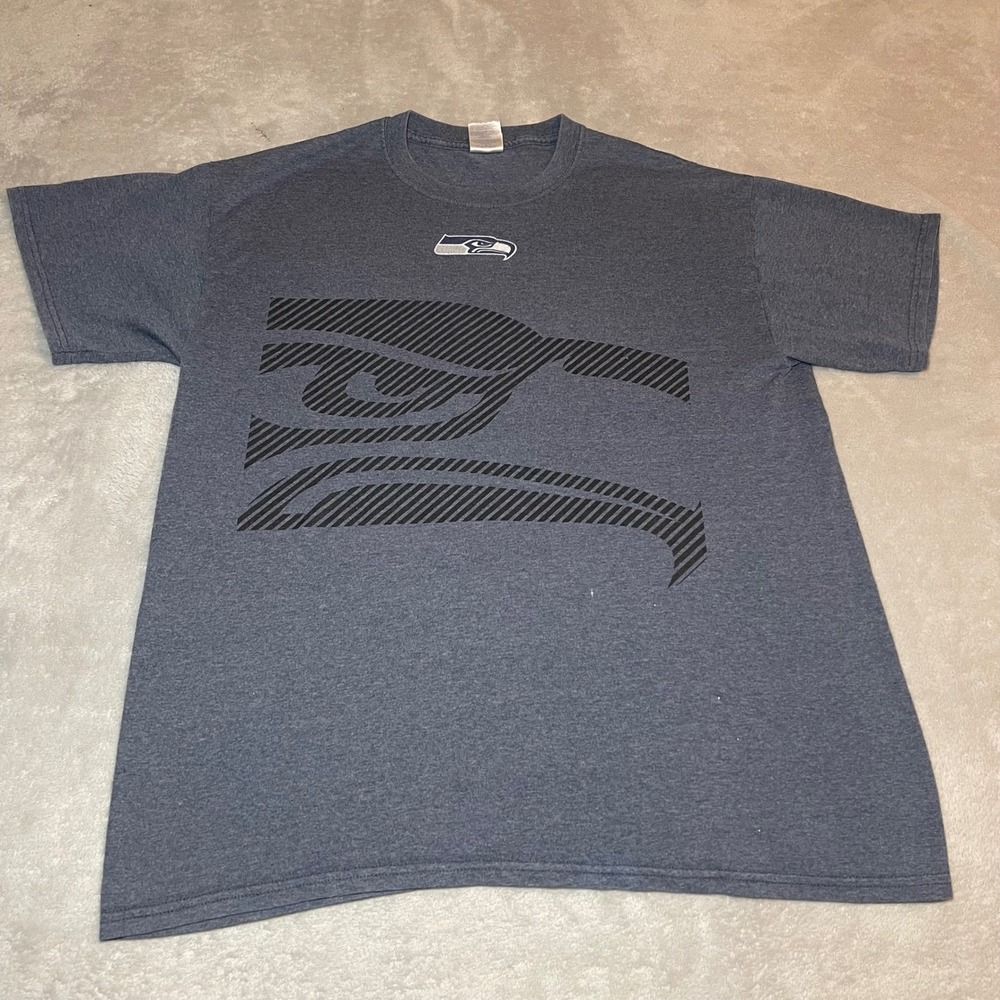 Seattle Seahawks Gildan NFL Graphic T-Shirt Mens Large Blue Short Sleeve Tee - Picture 3 of 9